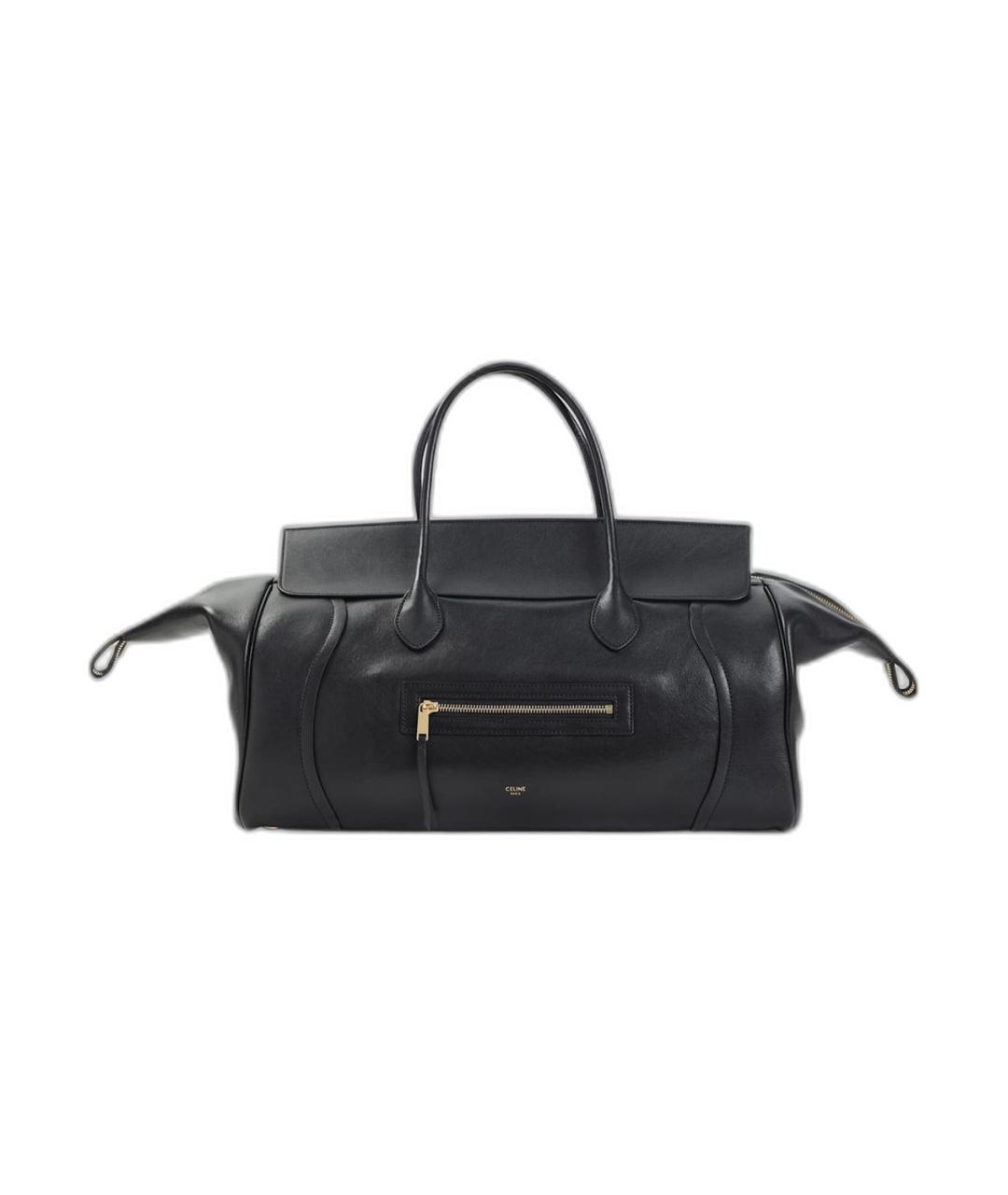 CELINE Черная кожаная сумка тоут, фото 4