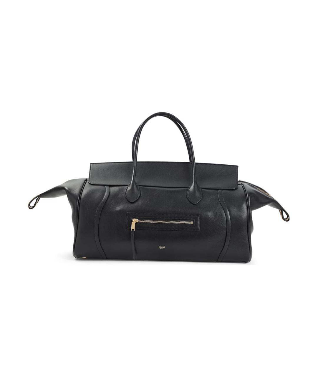 CELINE Черная кожаная сумка тоут, фото 2