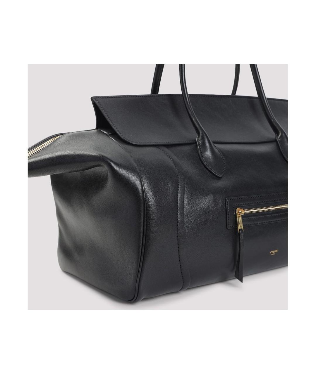 CELINE Черная кожаная сумка тоут, фото 3