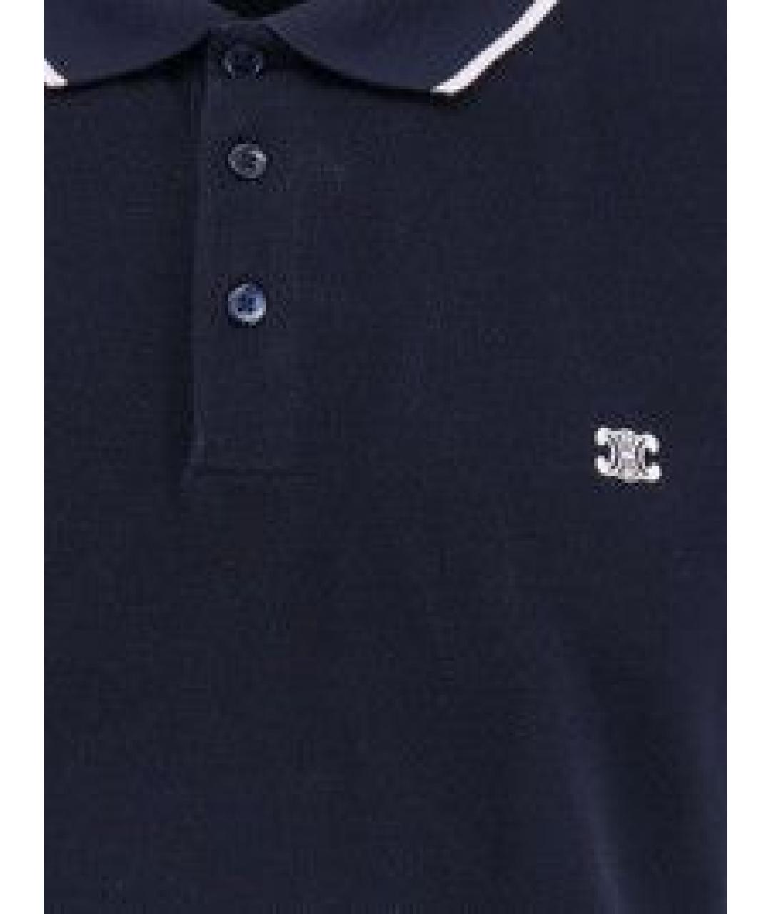 CELINE Синяя хлопковая футболка, фото 3