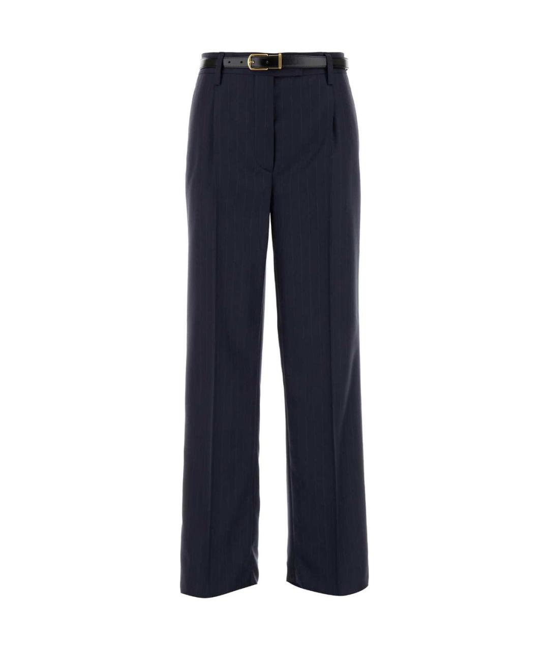 PRADA Черные шерстяные прямые брюки, фото 1