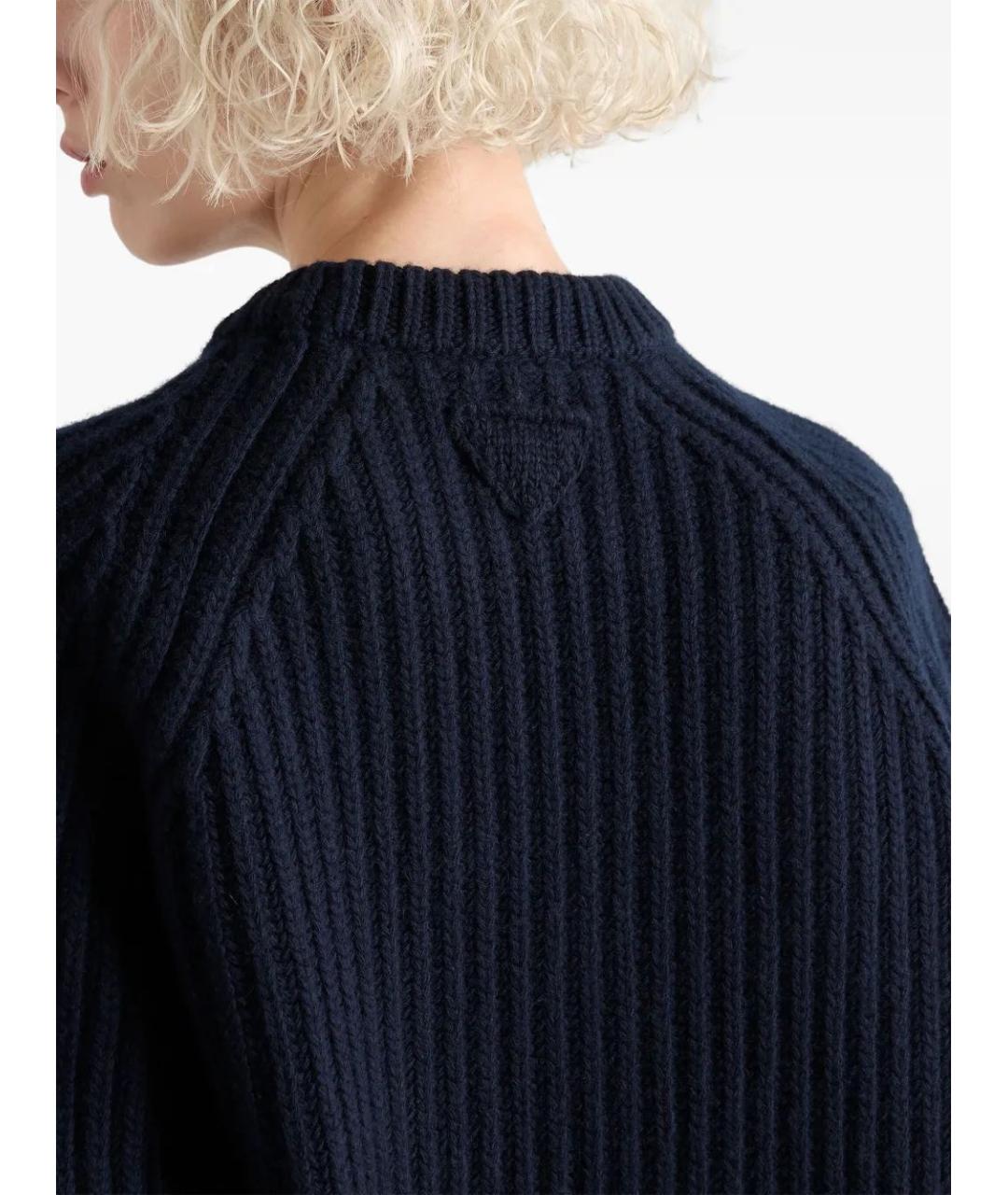 PRADA Синий шерстяной джемпер / свитер, фото 4