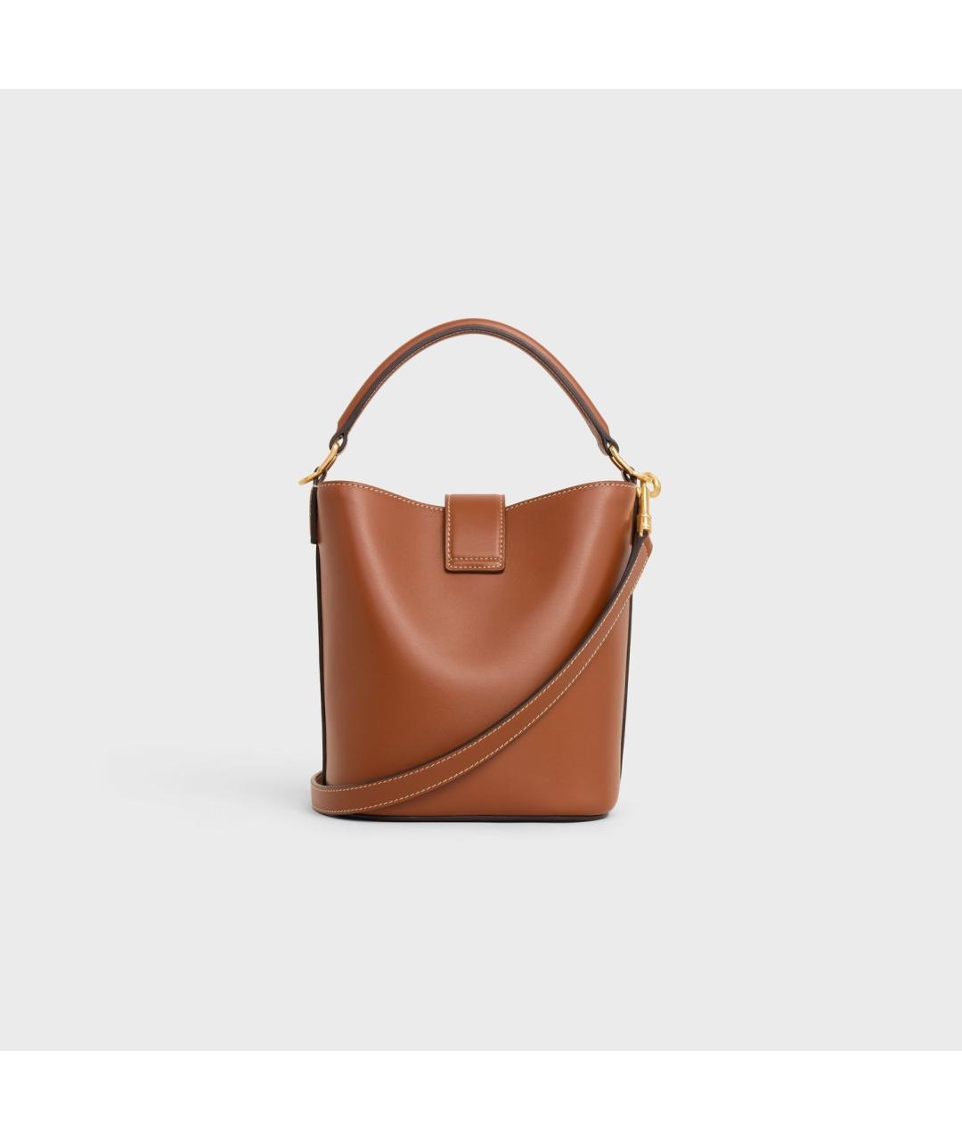 CELINE Коричневая кожаная сумка через плечо, фото 3