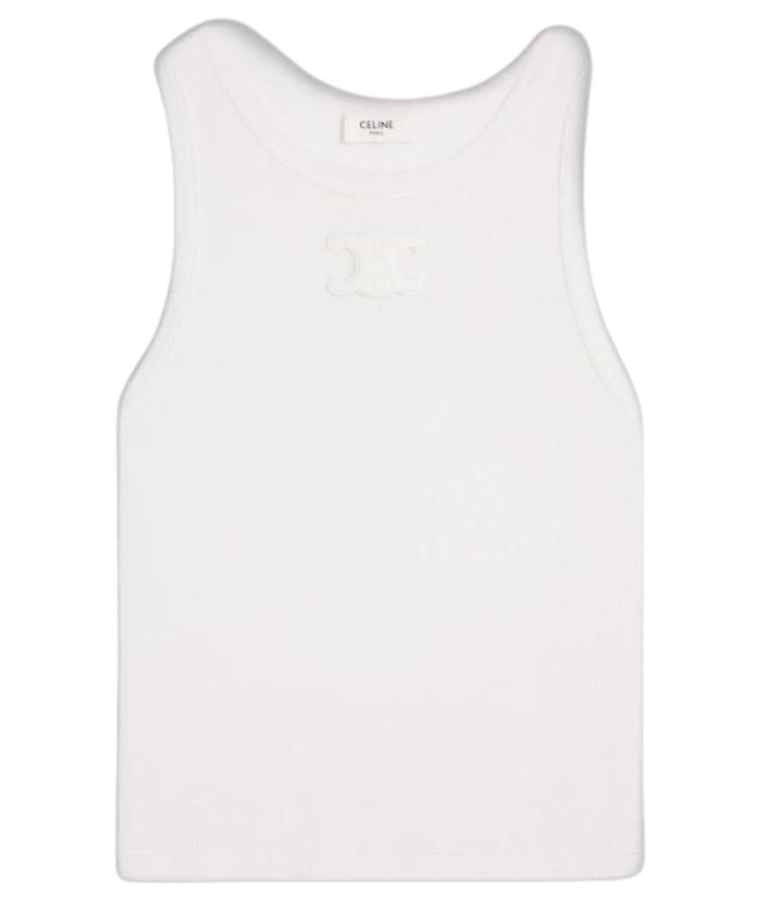CELINE Белая хлопковая майка, фото 1