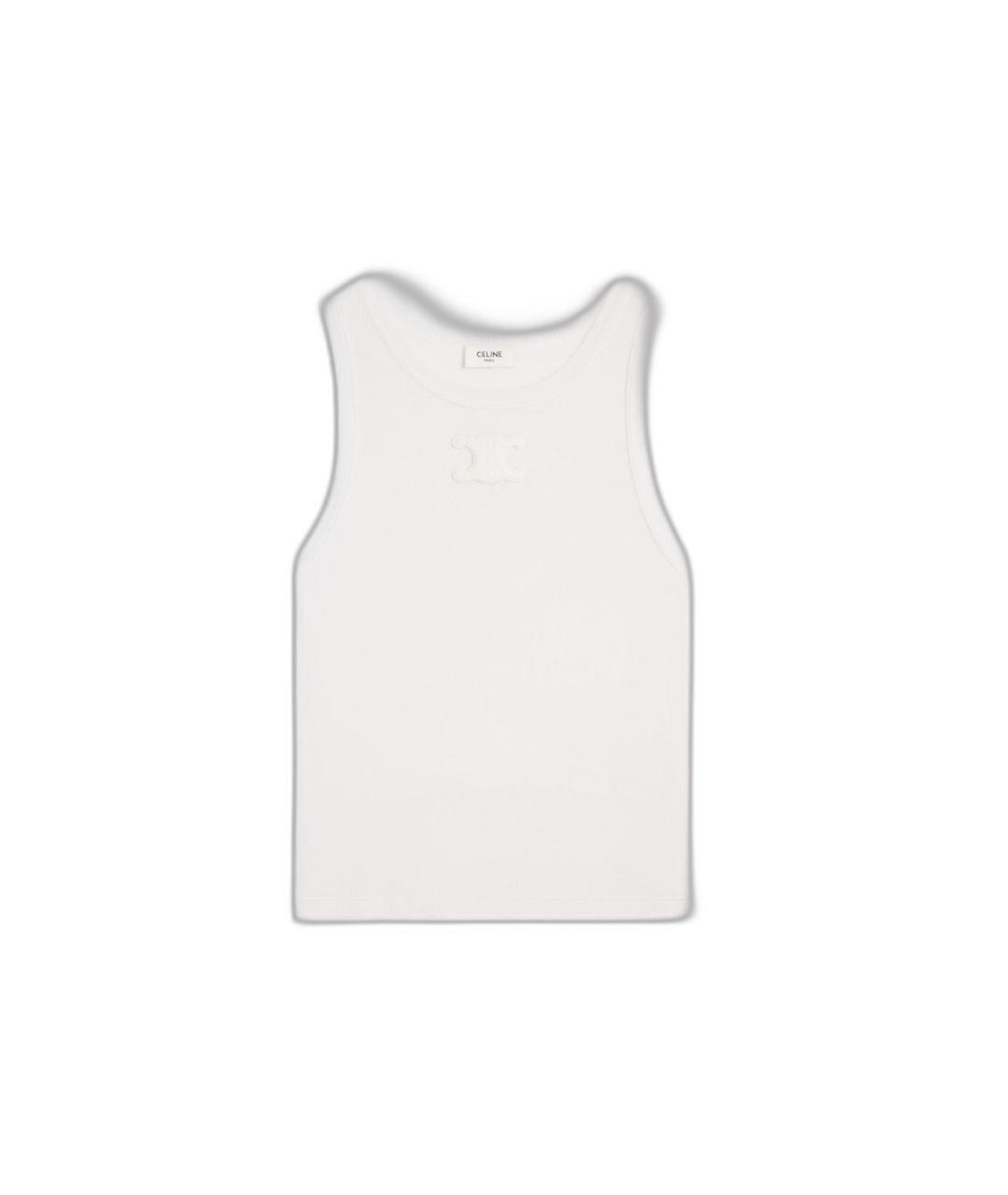 CELINE Белая хлопковая майка, фото 4