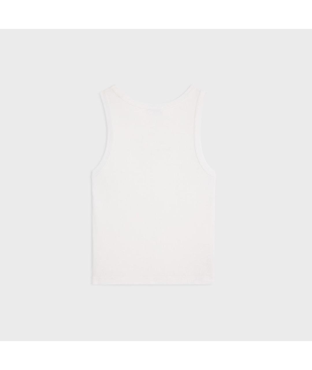 CELINE Белая хлопковая майка, фото 2