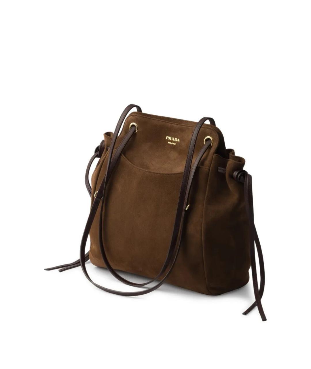 PRADA Коричневая замшевая сумка через плечо, фото 3