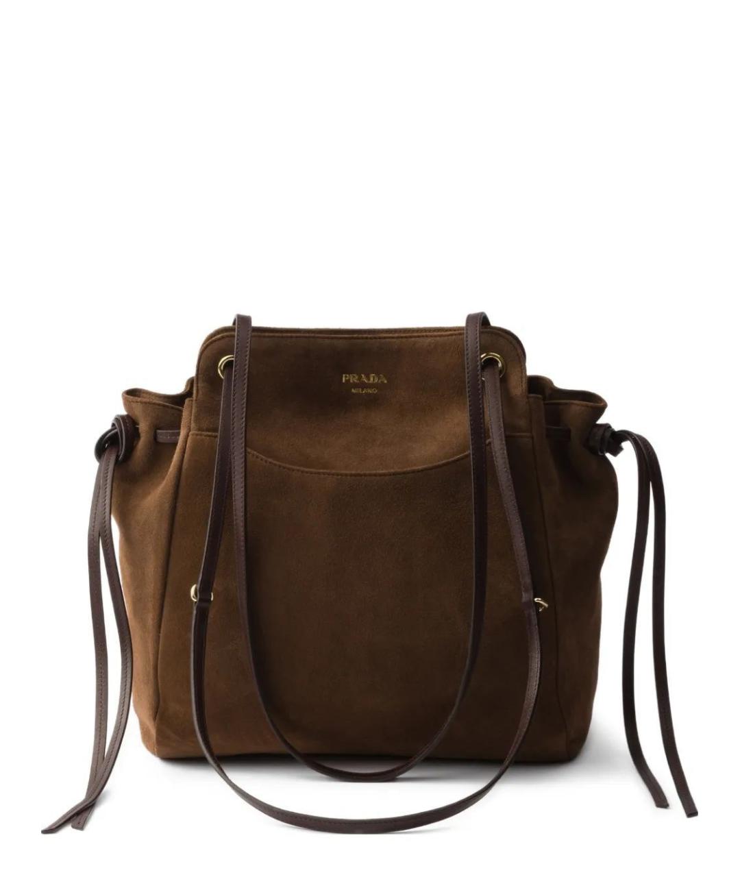 PRADA Коричневая замшевая сумка через плечо, фото 1