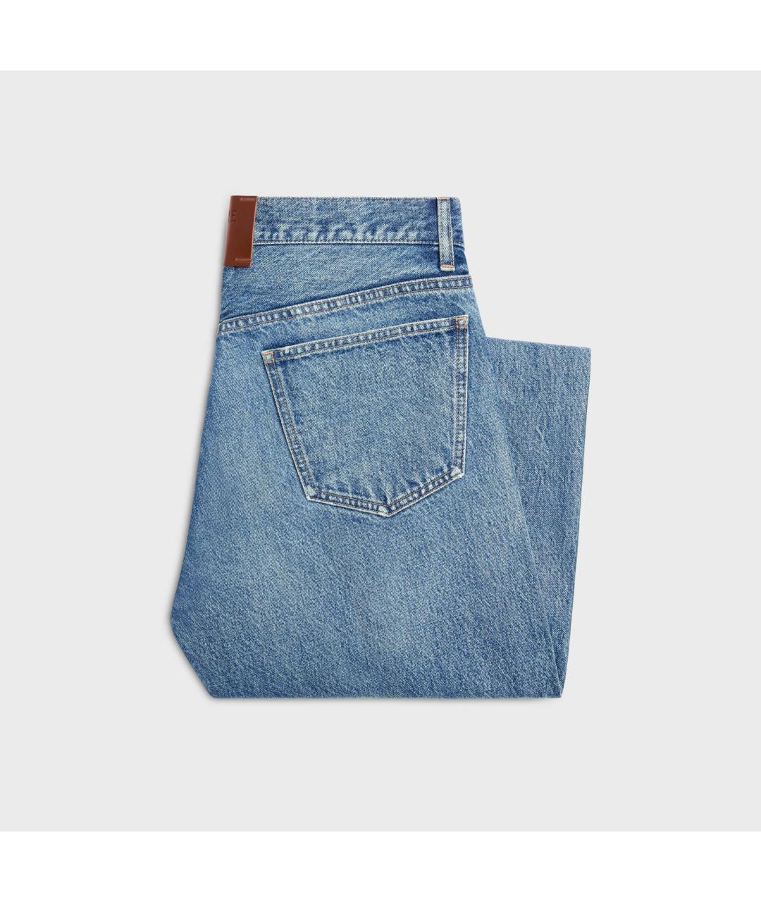 CELINE Голубые хлопковые прямые джинсы, фото 2