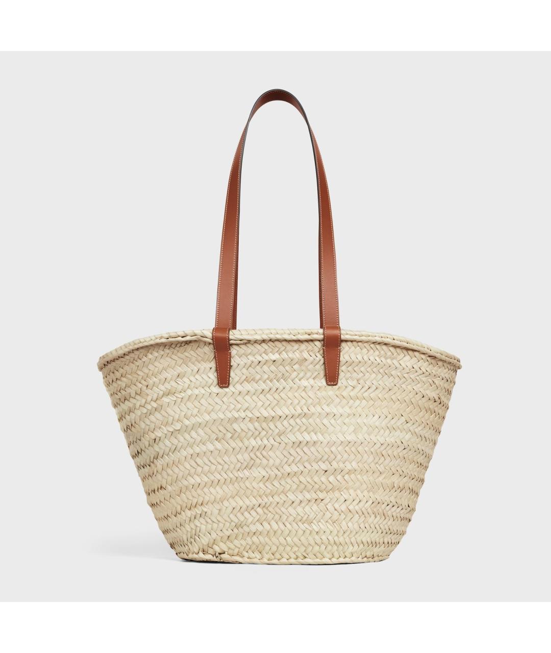 CELINE Бежевая пелетеная сумка тоут, фото 4