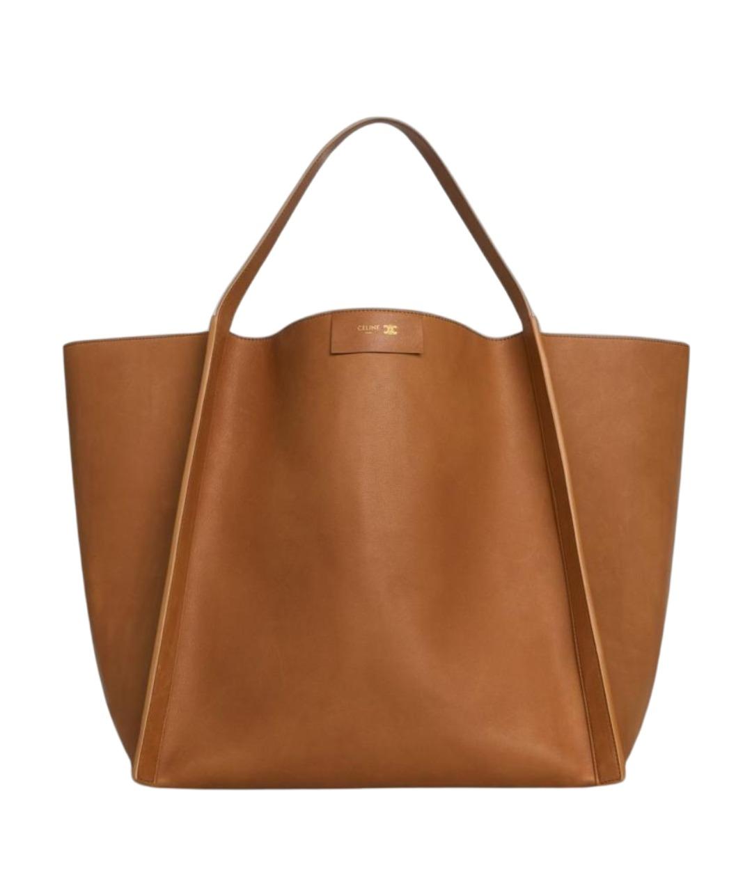 CELINE Коричневая кожаная сумка тоут, фото 1