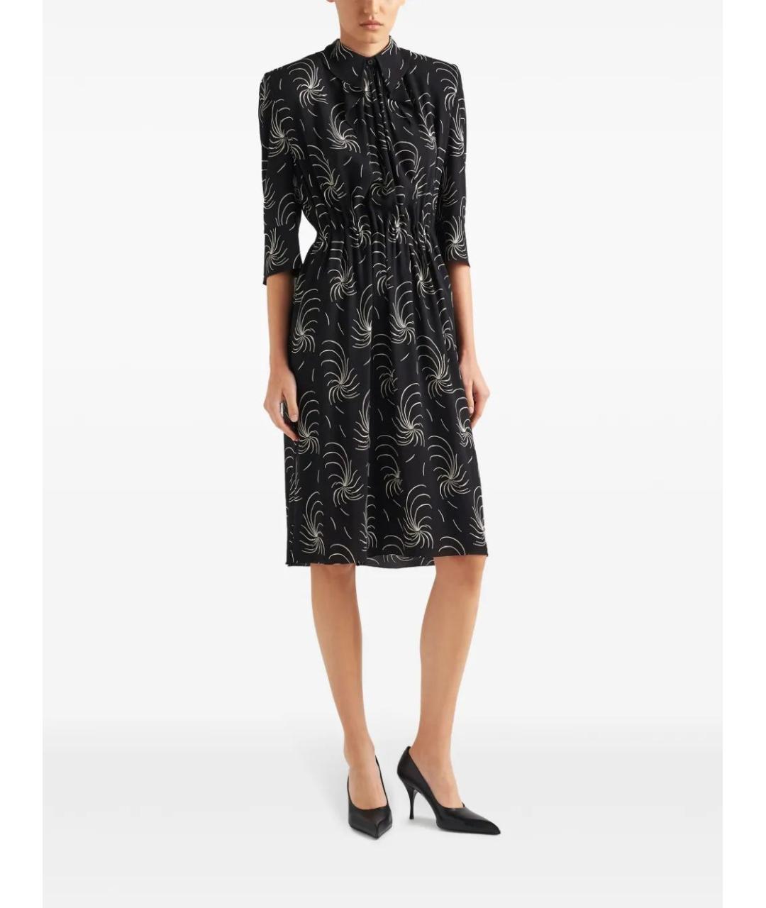 PRADA Черное полиамидовое повседневное платье, фото 2