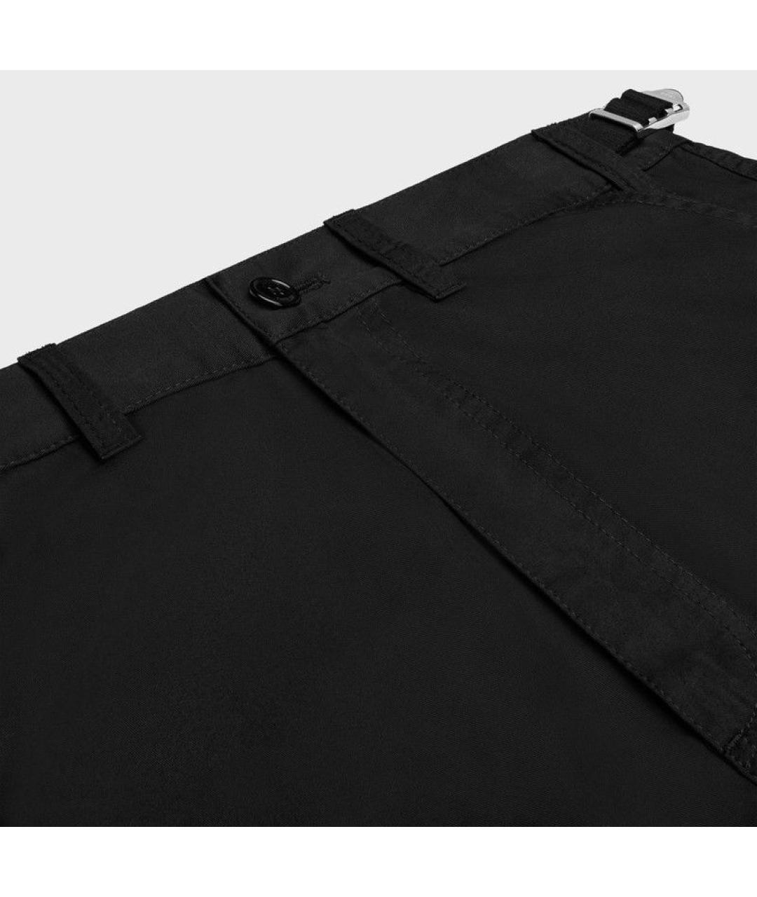 CELINE Черные хлопковые повседневные брюки, фото 3