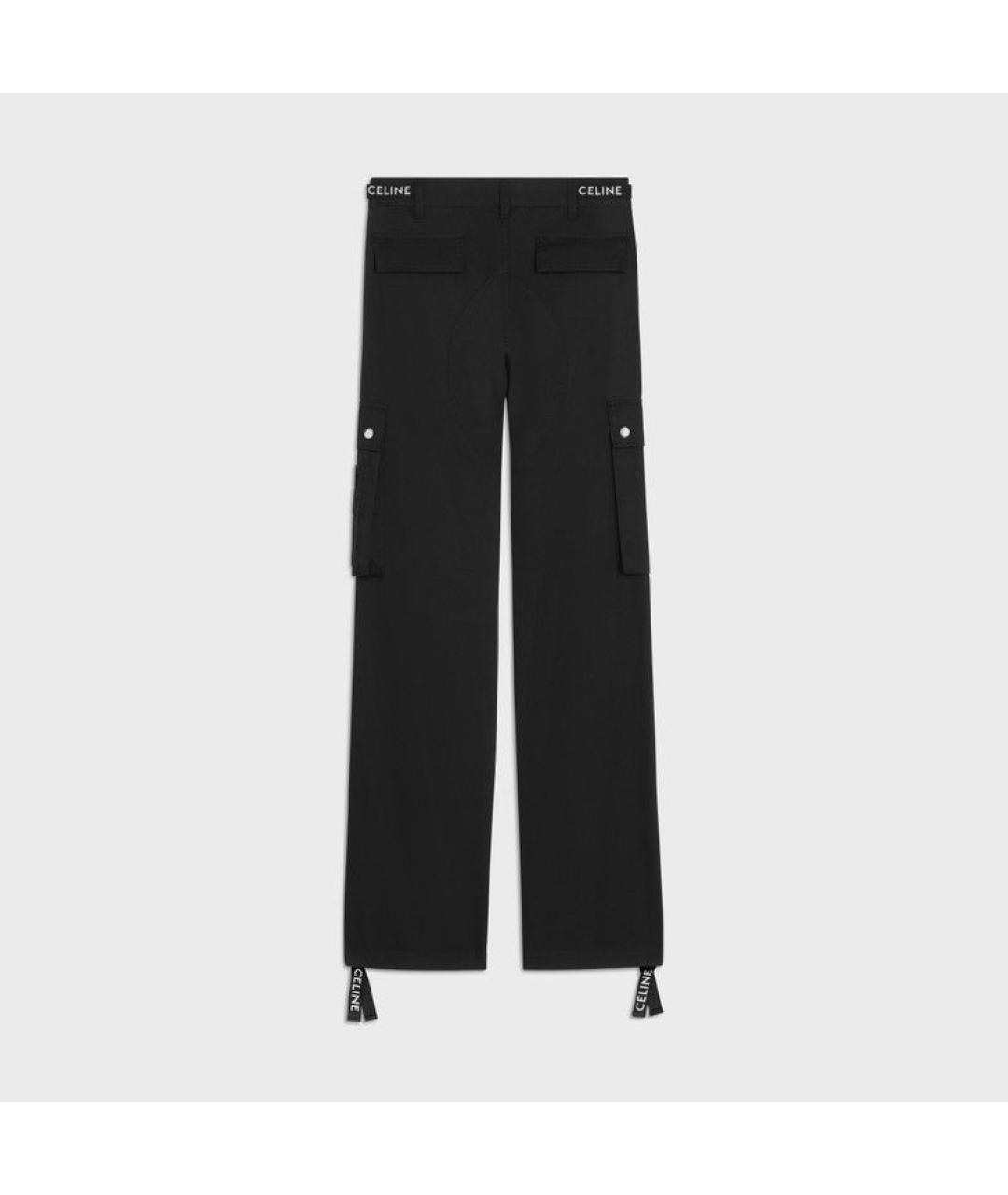 CELINE Черные хлопковые повседневные брюки, фото 2
