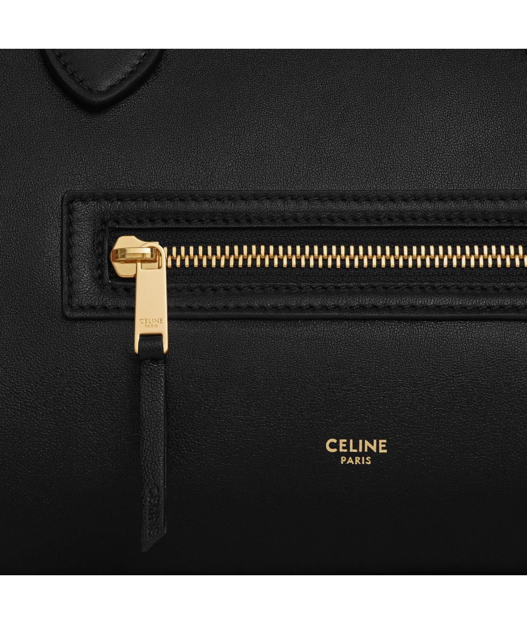 CELINE Черная кожаная сумка через плечо, фото 5