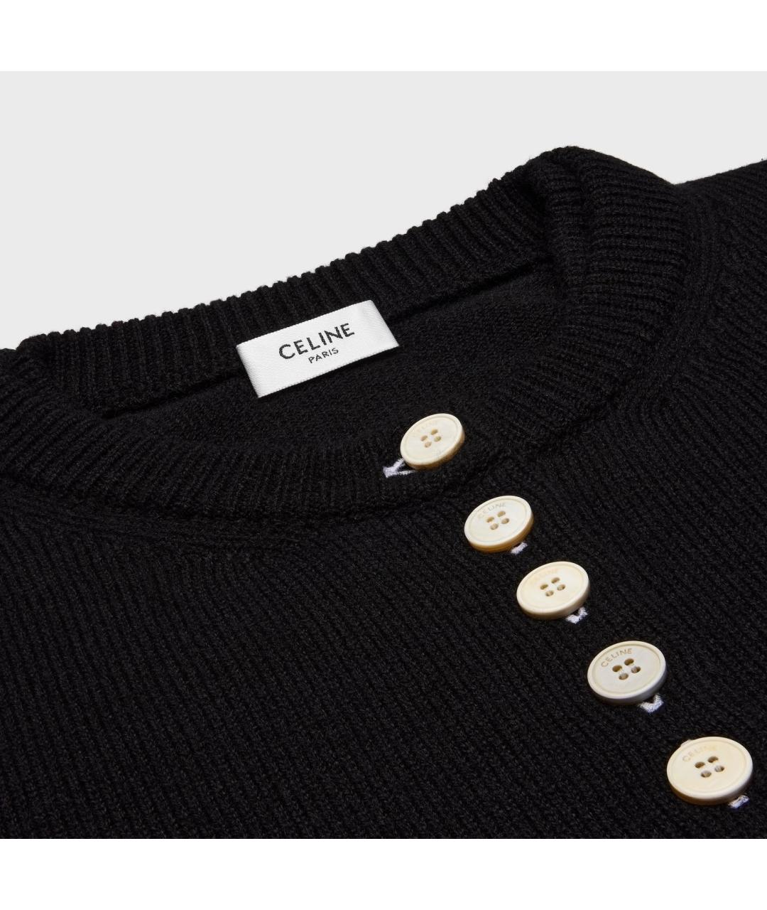 CELINE Черный кашемировый джемпер / свитер, фото 3