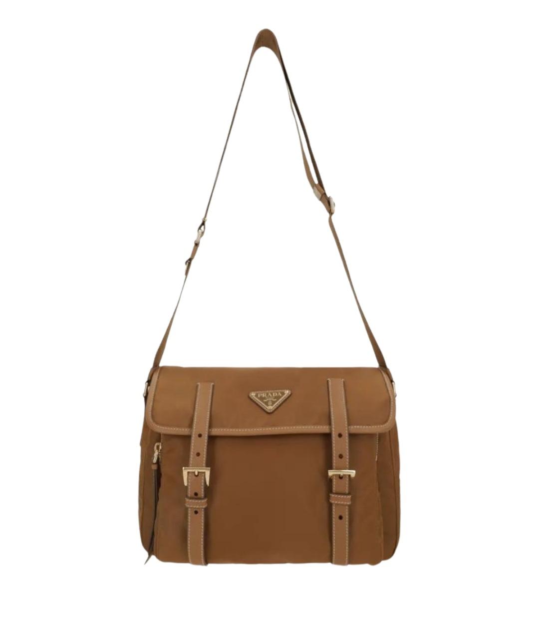 PRADA Коричневая тканевая сумка через плечо, фото 1