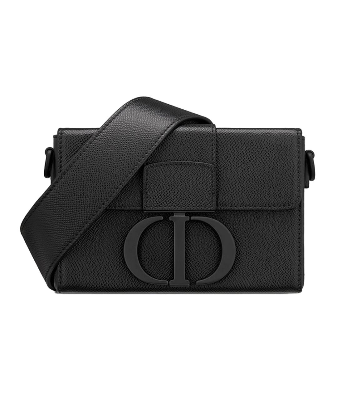 CHRISTIAN DIOR Черная кожаная сумка через плечо, фото 6