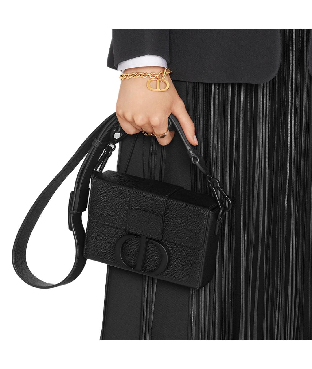 CHRISTIAN DIOR Черная кожаная сумка через плечо, фото 5