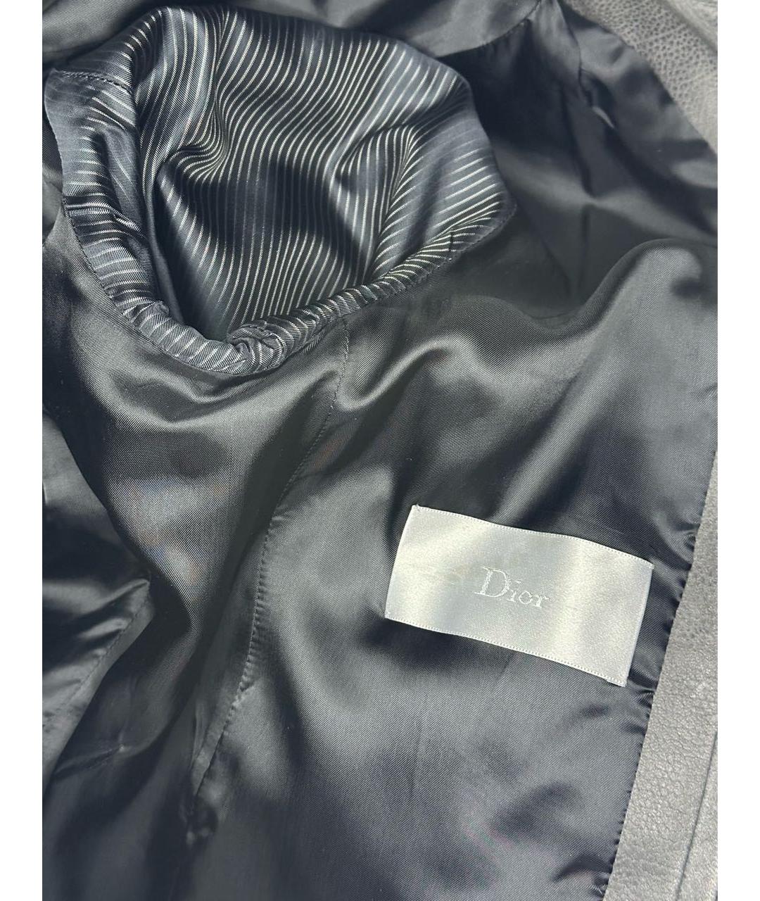 CHRISTIAN DIOR Антрацитовая кожаная куртка, фото 6