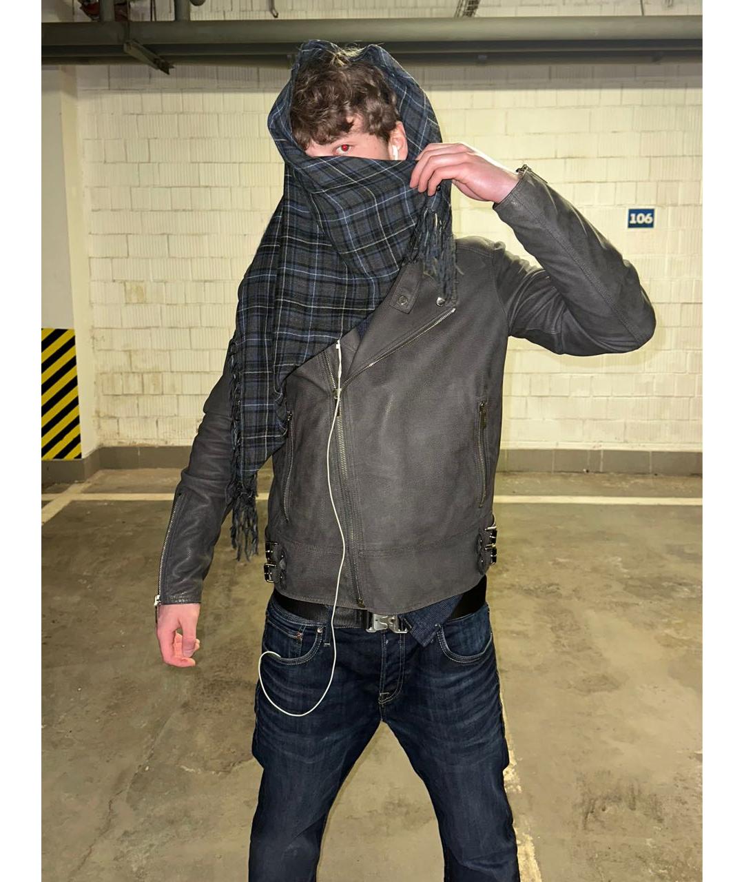 CHRISTIAN DIOR Антрацитовая кожаная куртка, фото 8