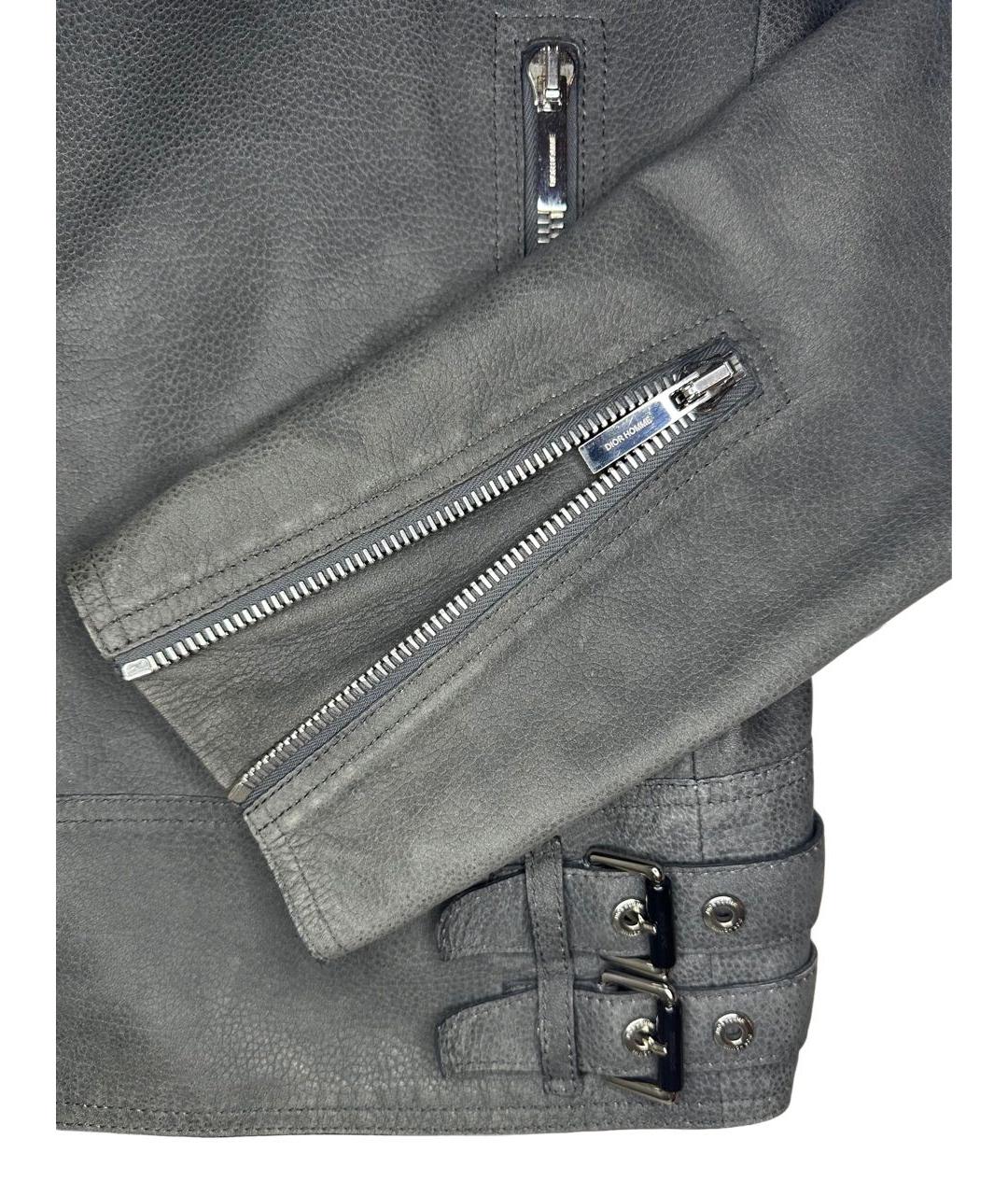 CHRISTIAN DIOR Антрацитовая кожаная куртка, фото 4