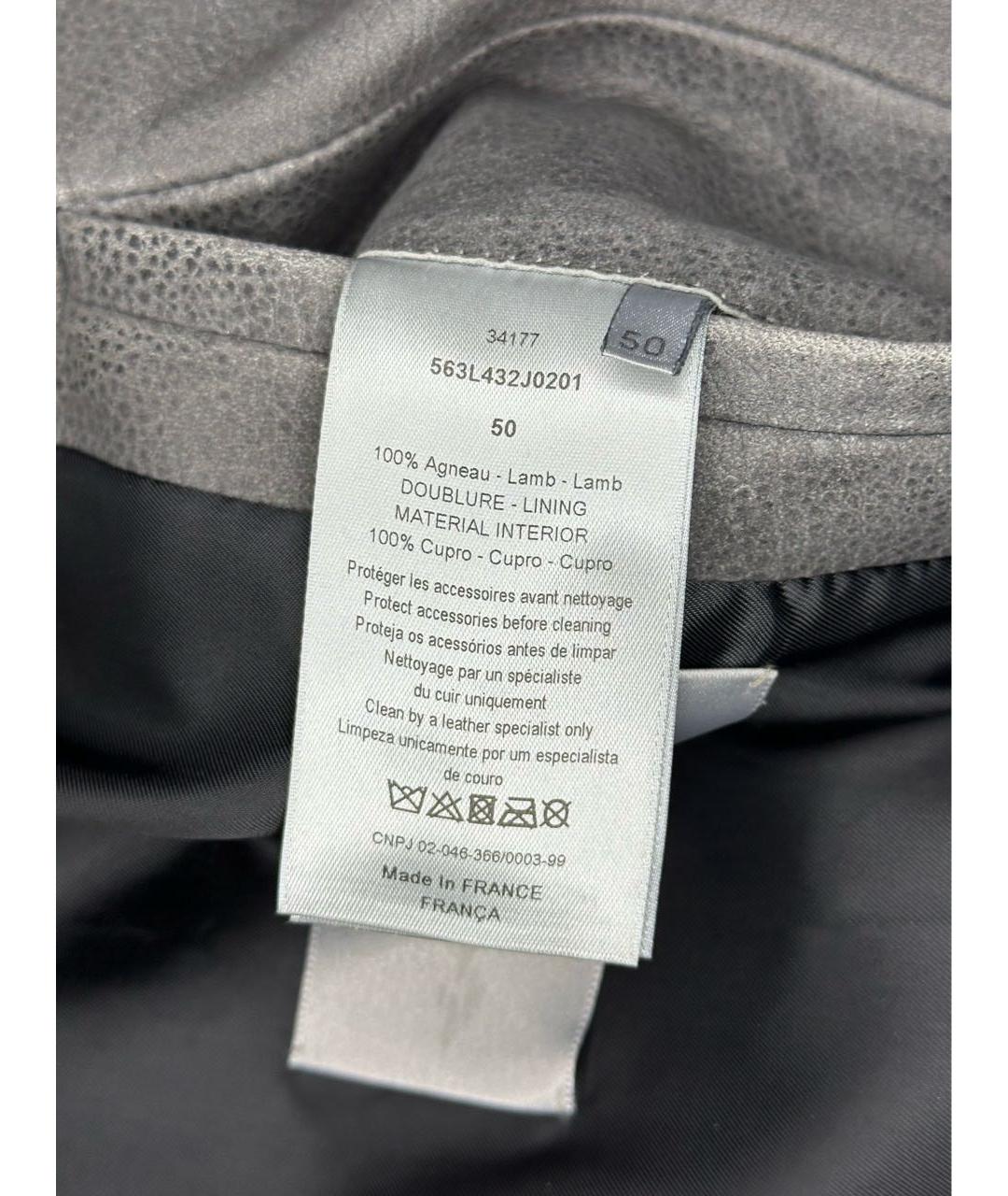 CHRISTIAN DIOR Антрацитовая кожаная куртка, фото 7