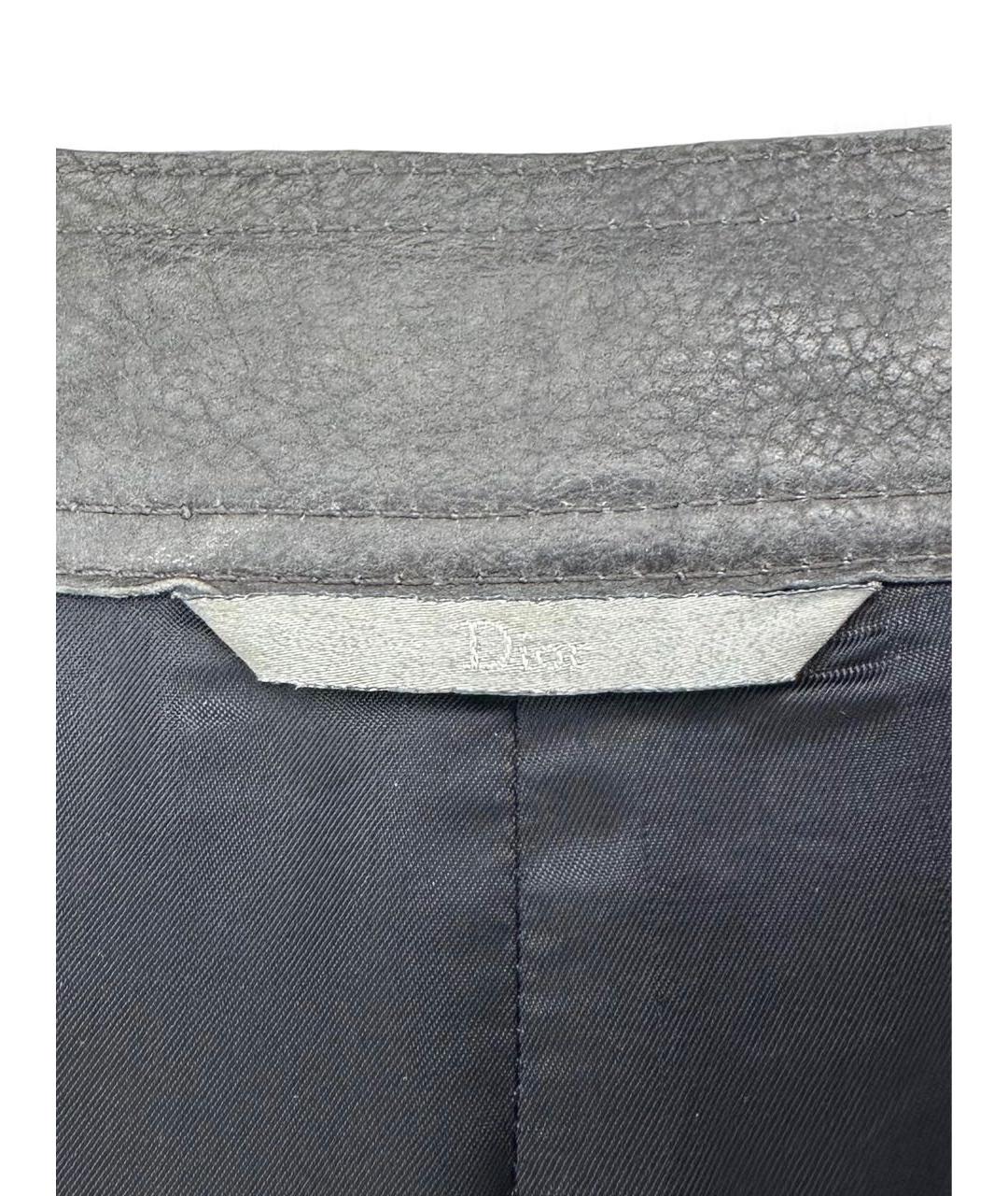 CHRISTIAN DIOR Антрацитовая кожаная куртка, фото 5