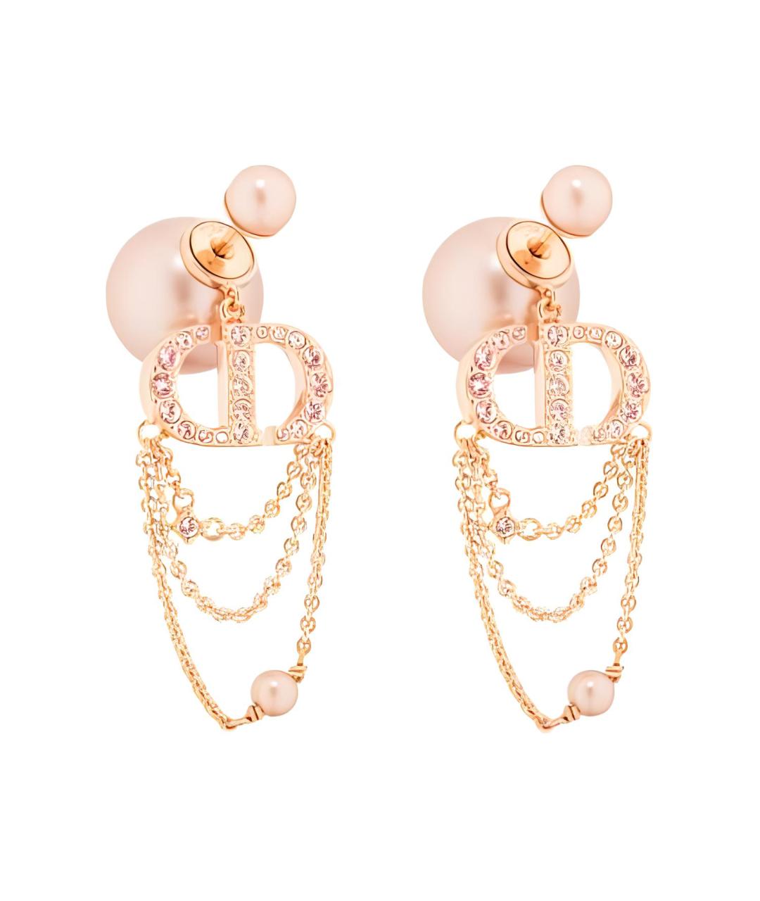 CHRISTIAN DIOR Розовые металлические серьги, фото 1