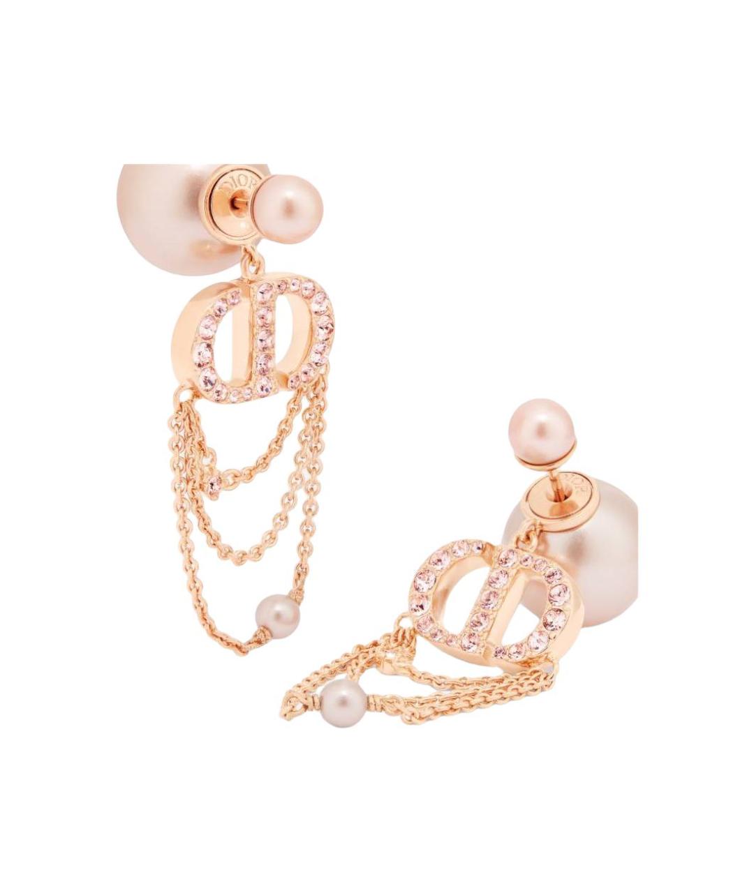 CHRISTIAN DIOR Розовые металлические серьги, фото 3