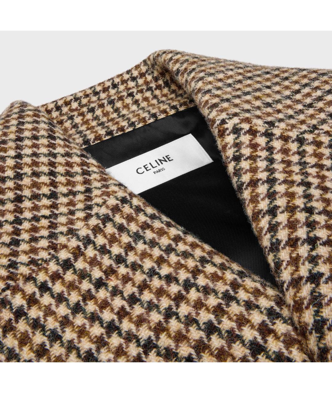 CELINE Бежевое шерстяное пальто, фото 3