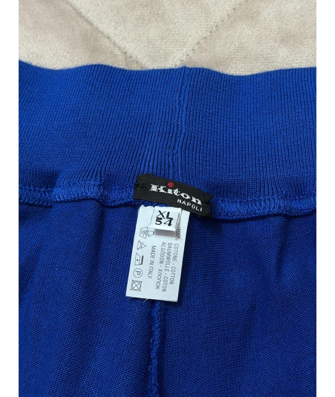 KITON Синие хлопковые шорты, фото 7