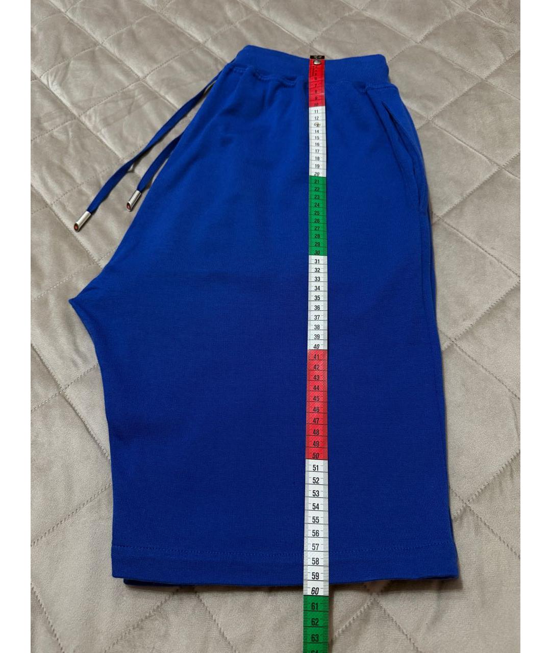 KITON Синие хлопковые шорты, фото 8