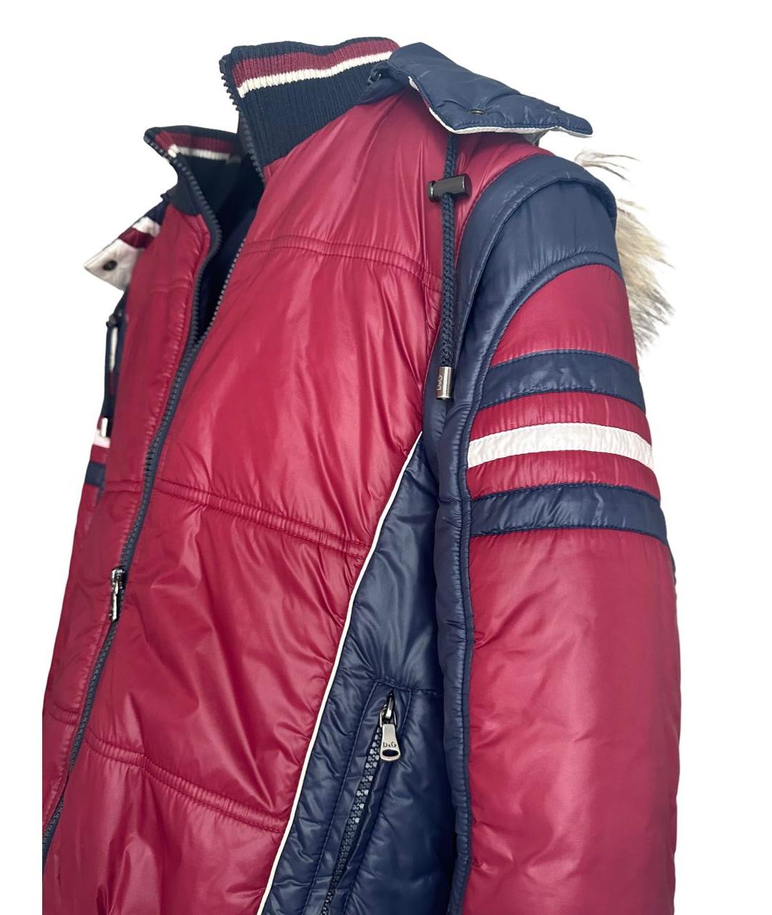 DOLCE&GABBANA Бордовая полиамидовая куртка, фото 4