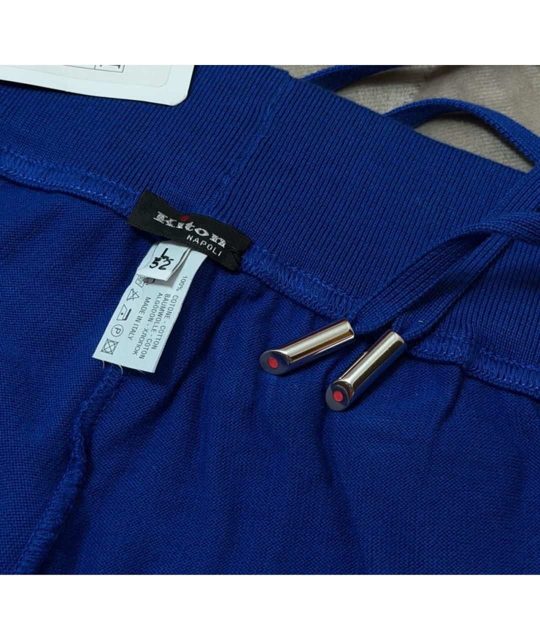 KITON Синие хлопковые шорты, фото 4