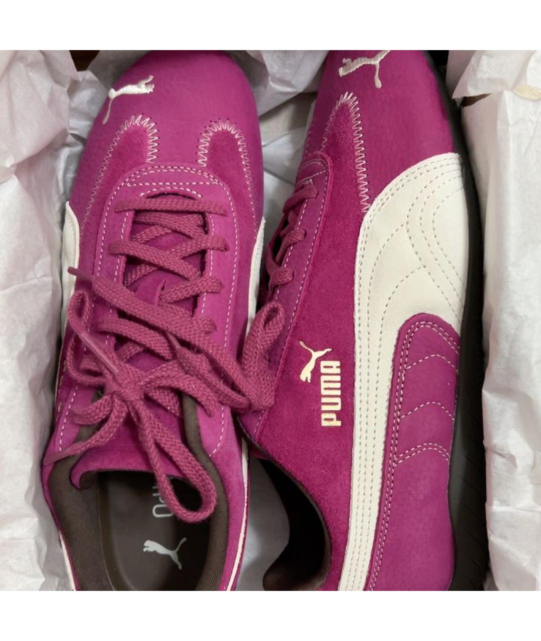 PUMA Фуксия замшевые низкие кроссовки / кеды, фото 4