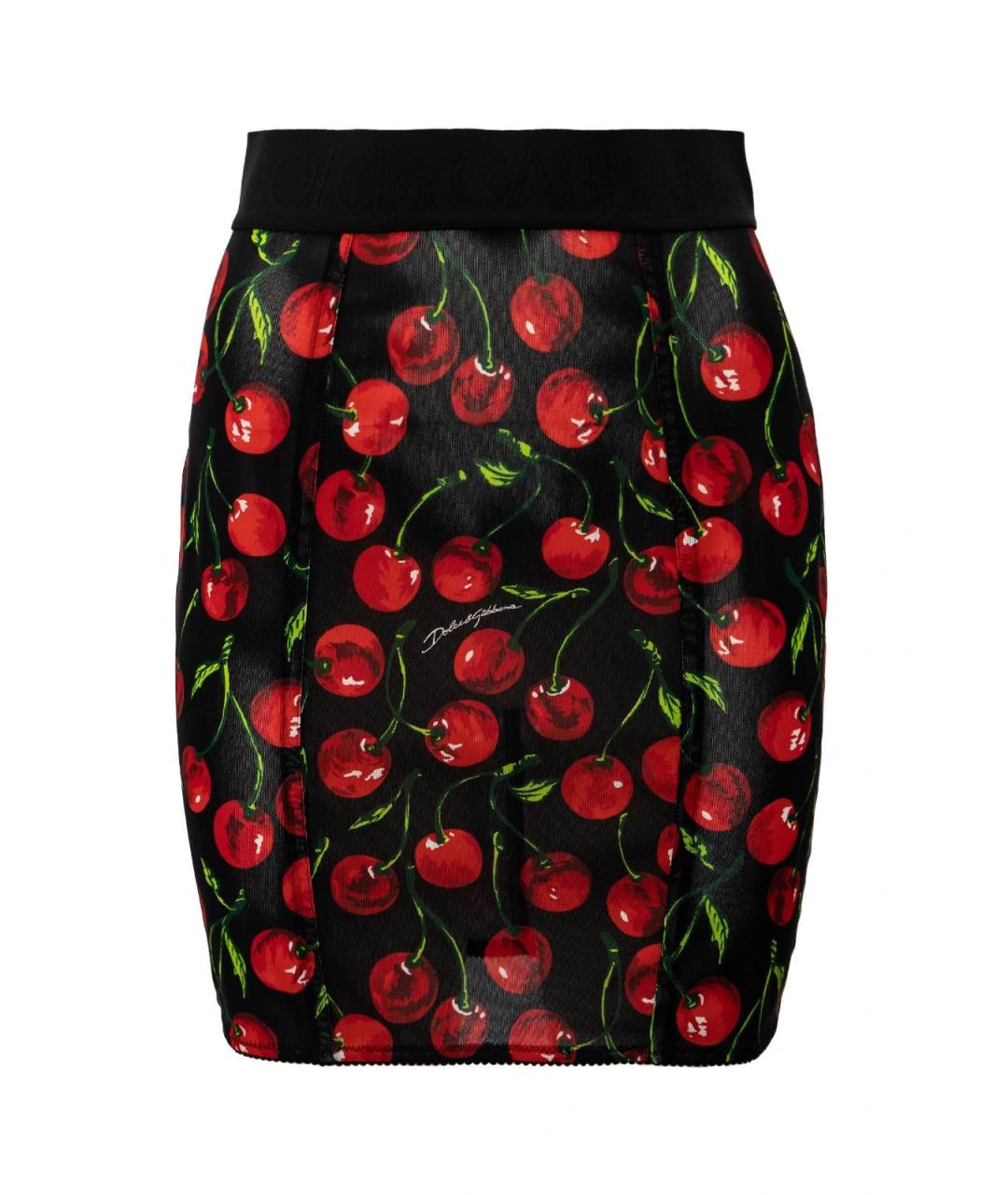 DOLCE&GABBANA Черная полиэстеровая юбка миди, фото 1