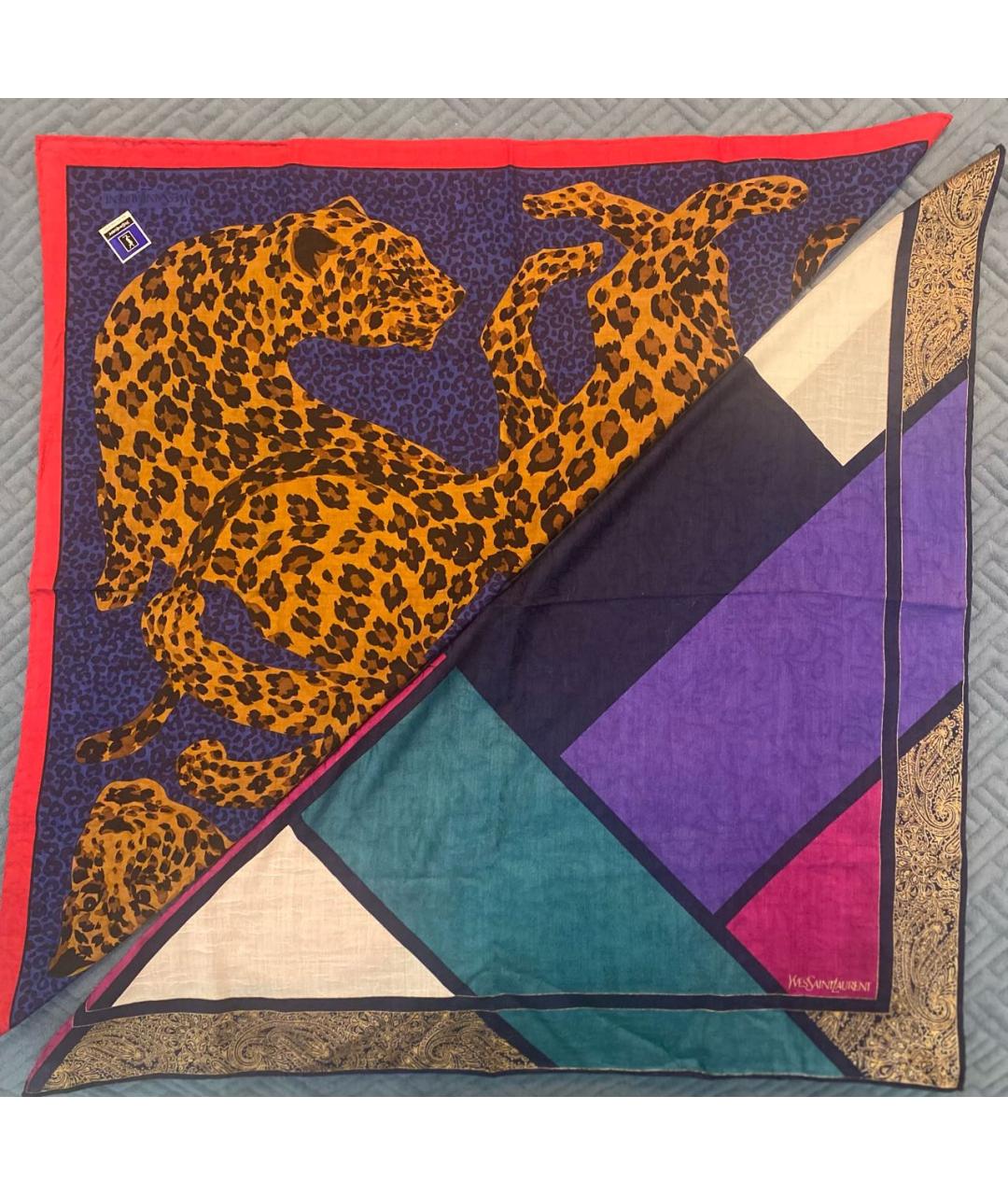 SAINT LAURENT Мульти хлопковый платок, фото 4