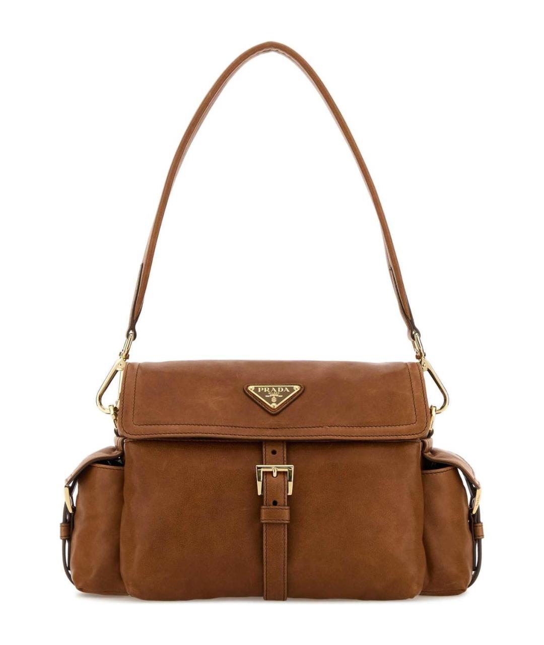 PRADA Коричневая кожаная сумка через плечо, фото 1