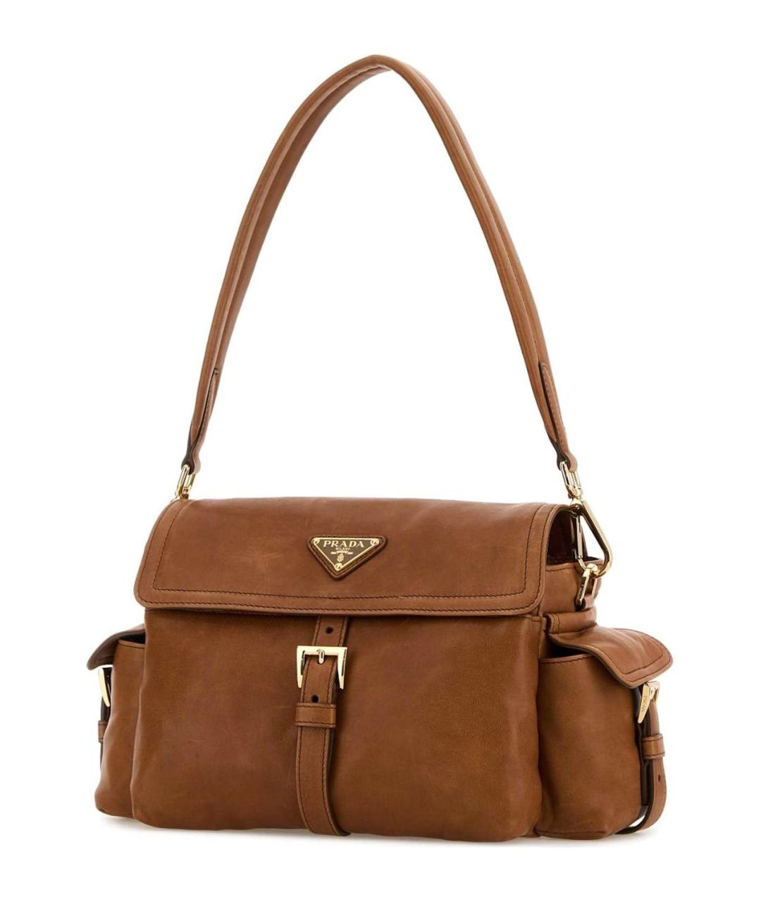 PRADA Коричневая кожаная сумка через плечо, фото 4