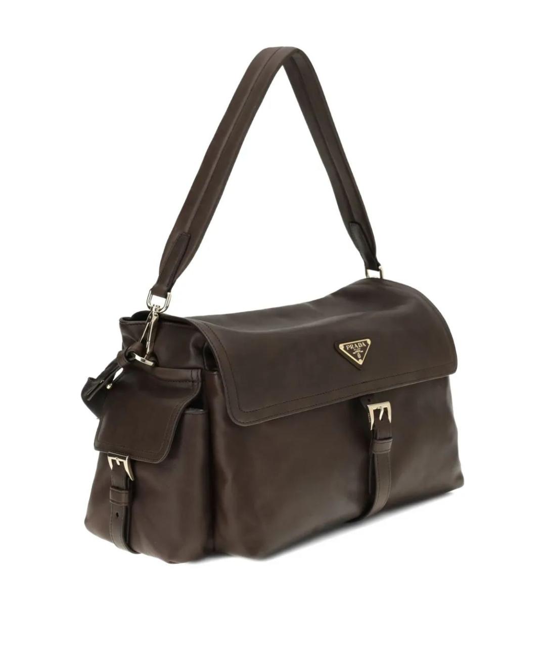 PRADA Коричневая кожаная сумка через плечо, фото 3