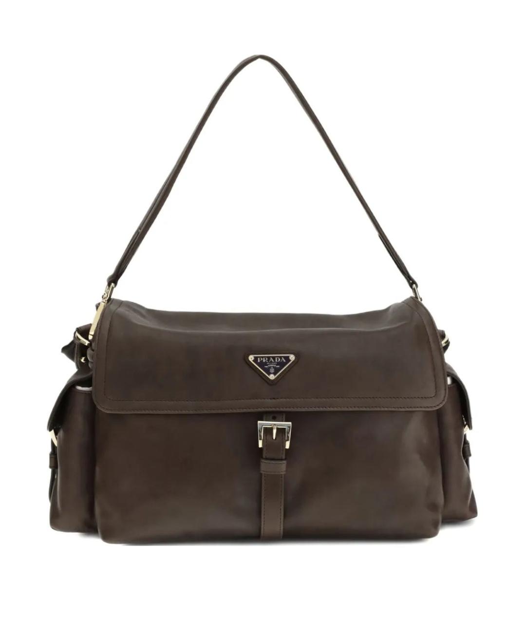 PRADA Коричневая кожаная сумка через плечо, фото 1