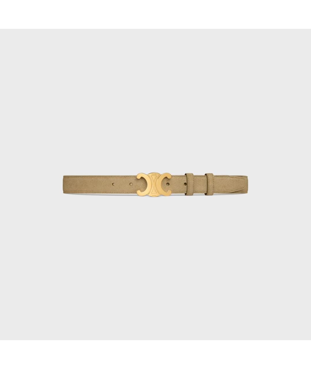 CELINE Бежевый кожаный ремень, фото 2