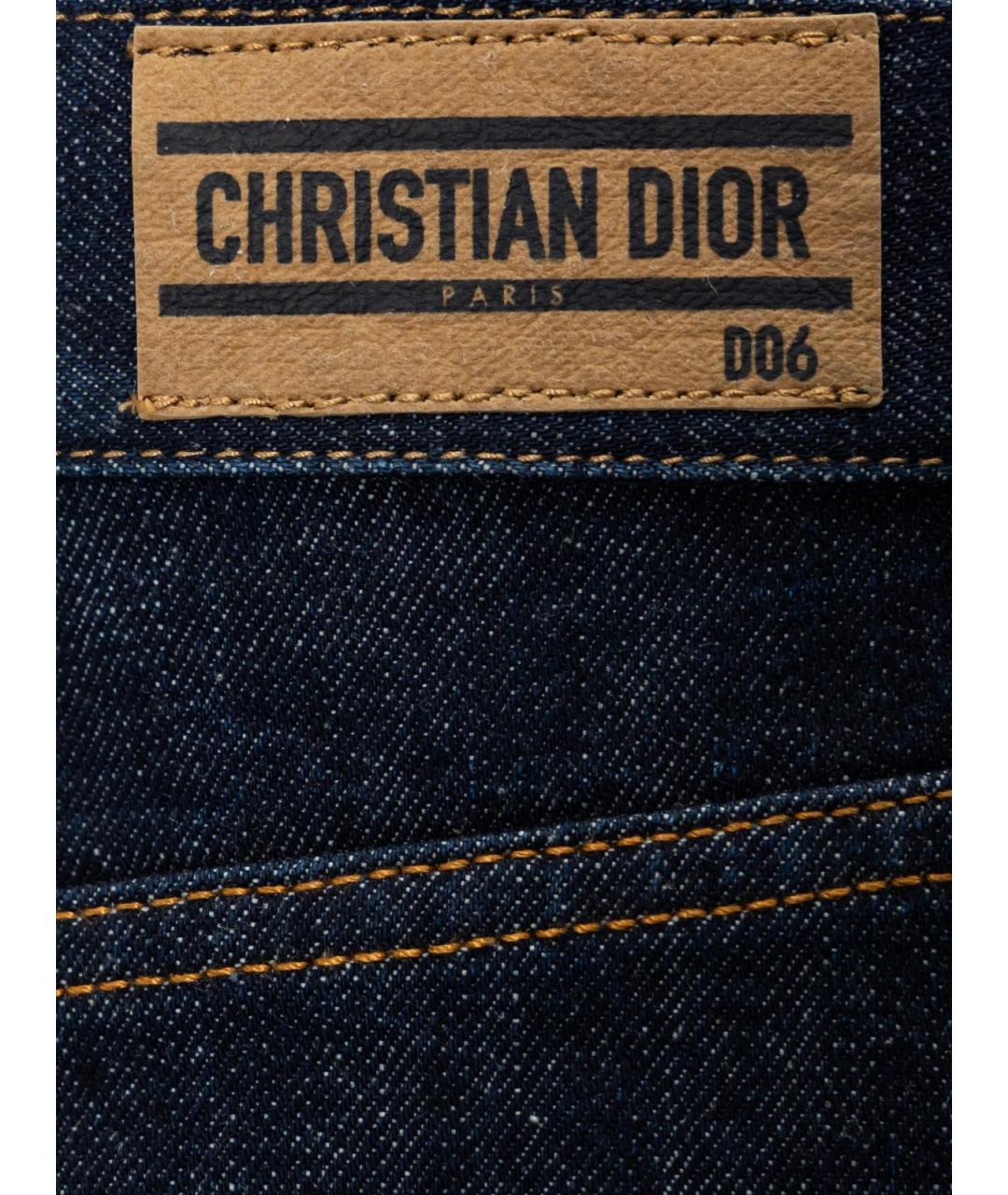 CHRISTIAN DIOR Синие хлопковые прямые джинсы, фото 2