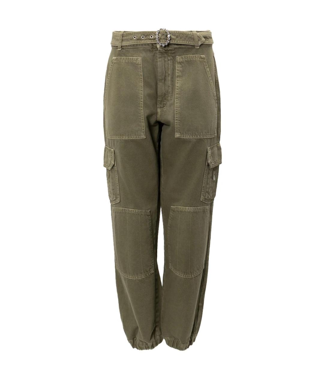 ALESSANDRA RICH Зеленые хлопковые прямые джинсы, фото 1