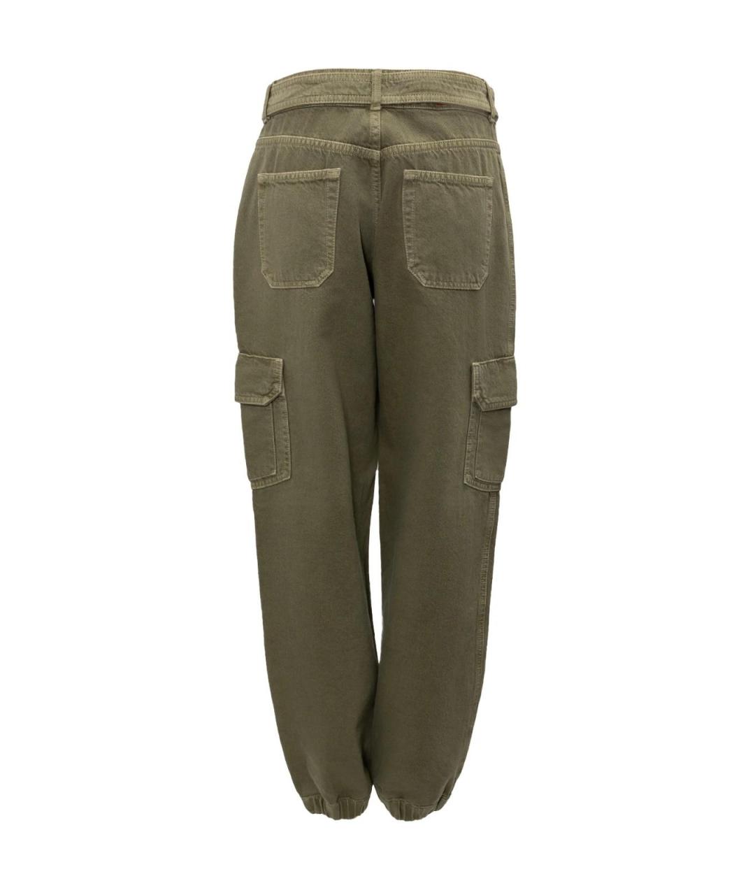 ALESSANDRA RICH Зеленые хлопковые прямые джинсы, фото 2