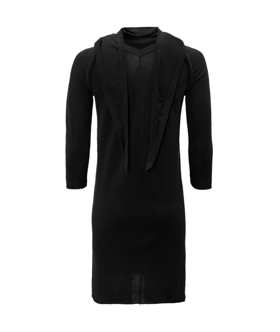 RICK OWENS Черное хлопковое повседневное платье, фото 2