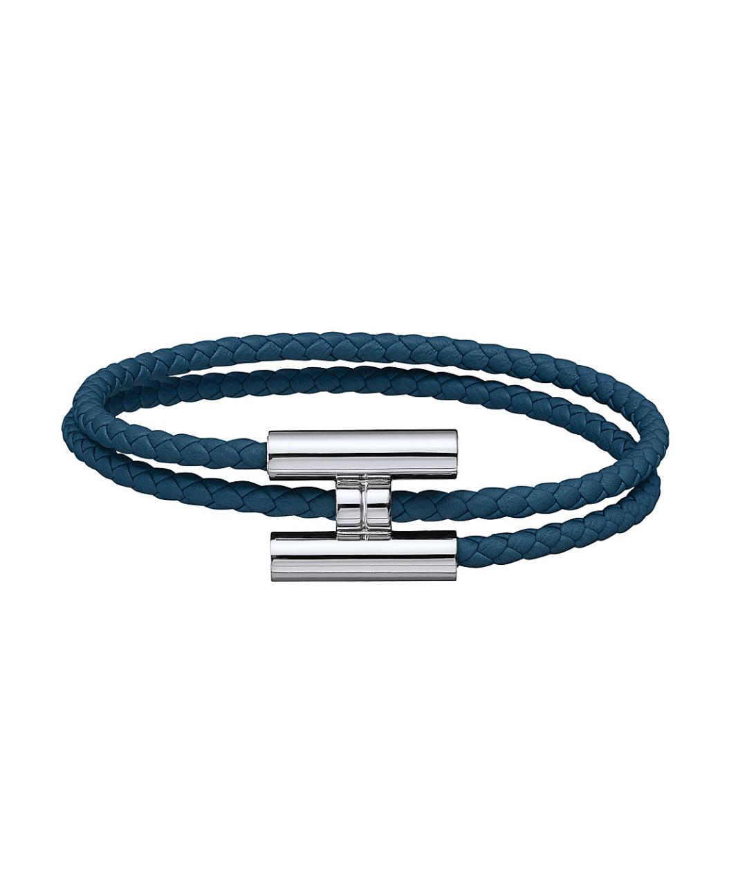 HERMES Синий кожаный браслет, фото 1