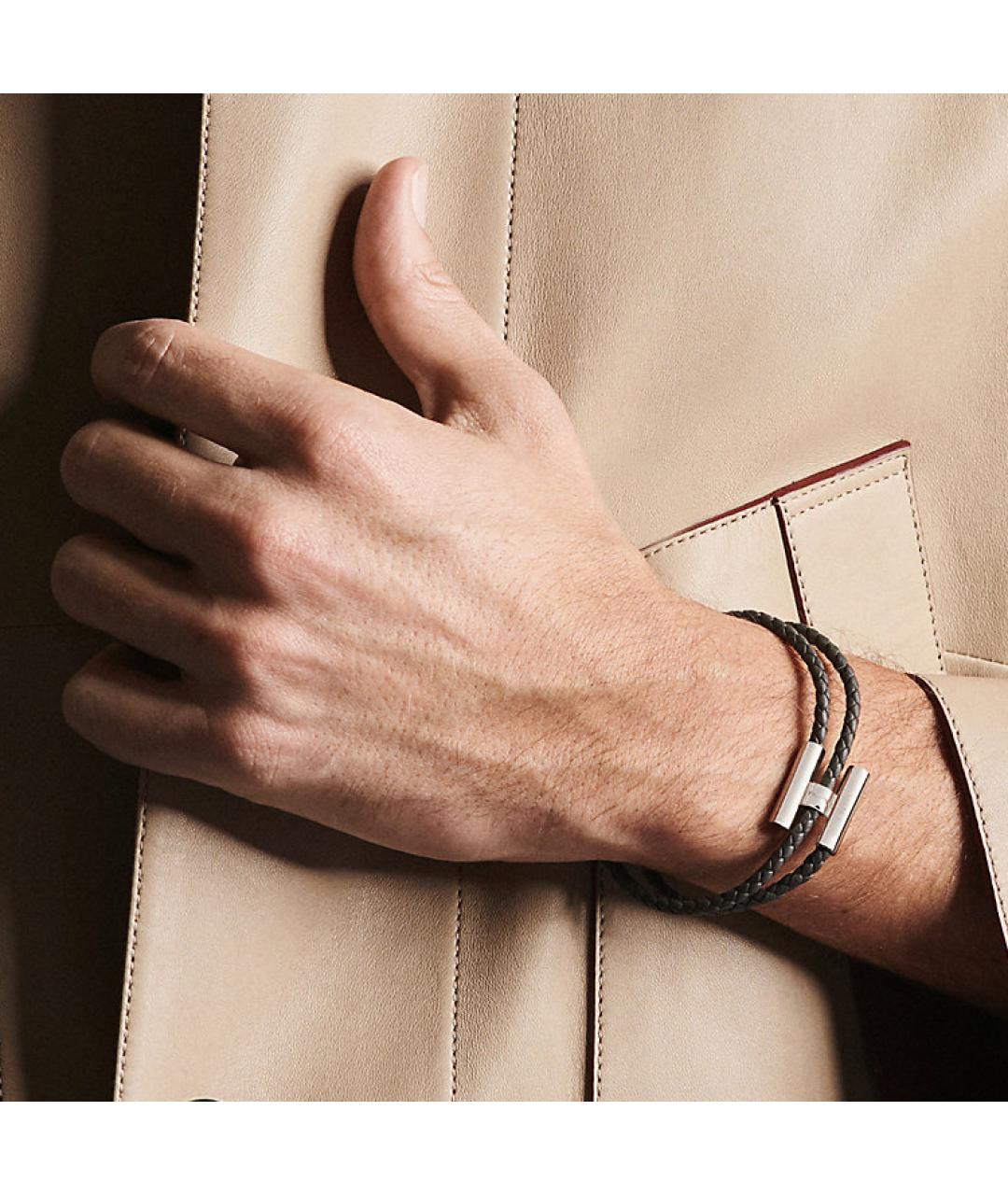 HERMES Синий кожаный браслет, фото 2