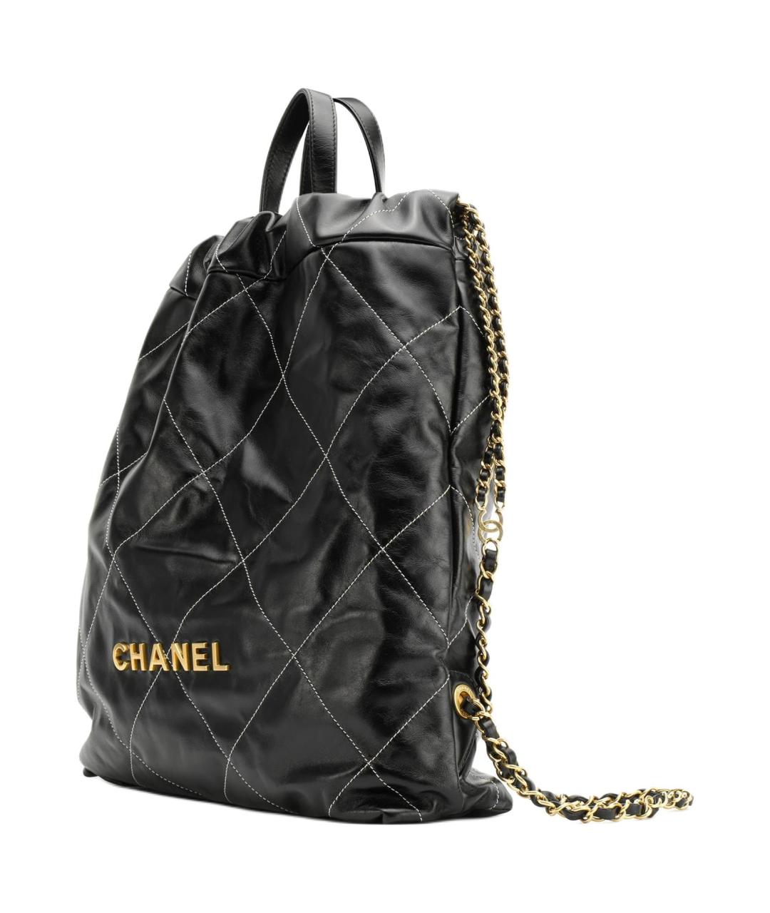 CHANEL Черный кожаный рюкзак, фото 2